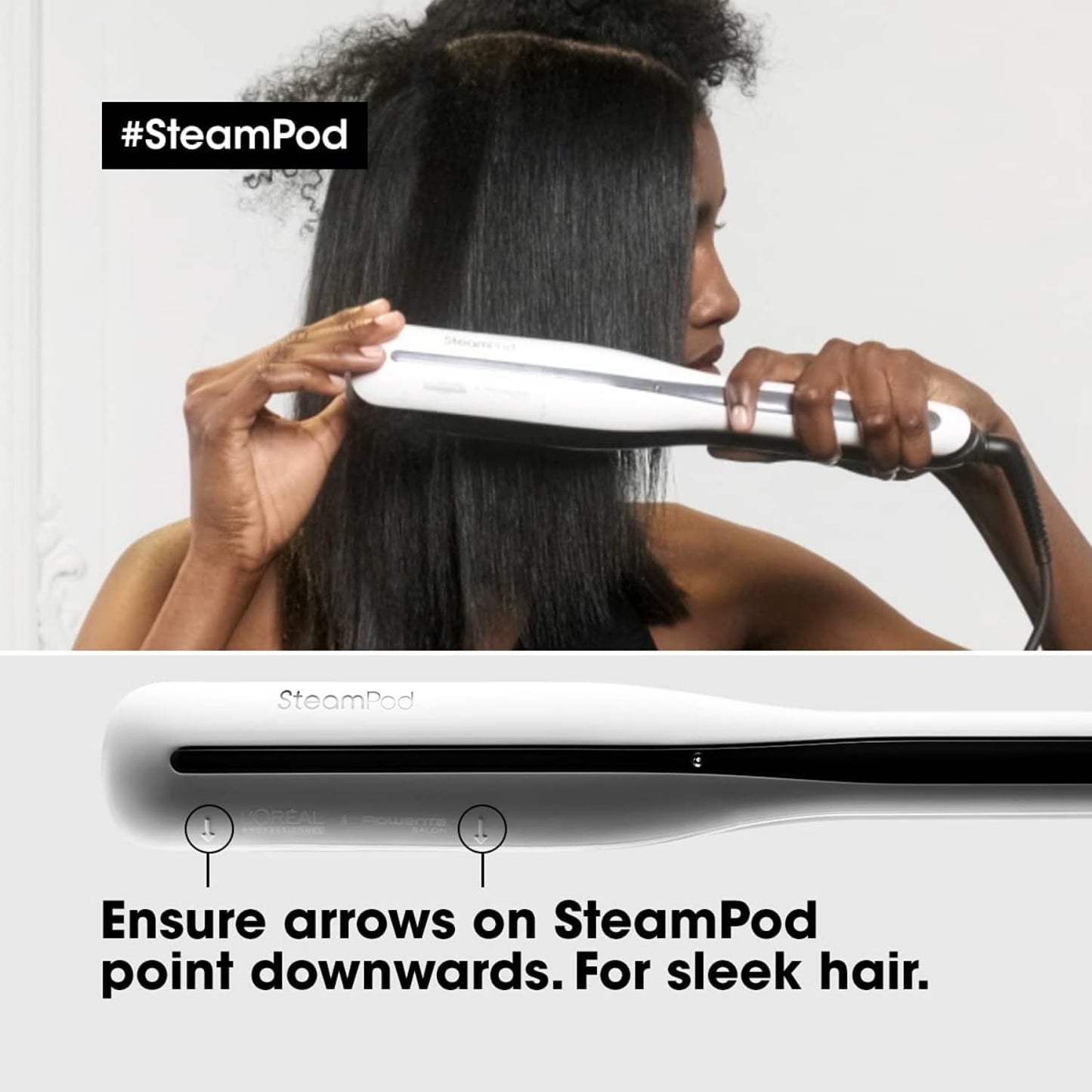 L'Oreal Professionel Steampod Hair Straightener & Styling Tool - Professional Steam Styler For All Hair Types & Textures, 24 Hour Frizz Control, Smooths & Adds Shine