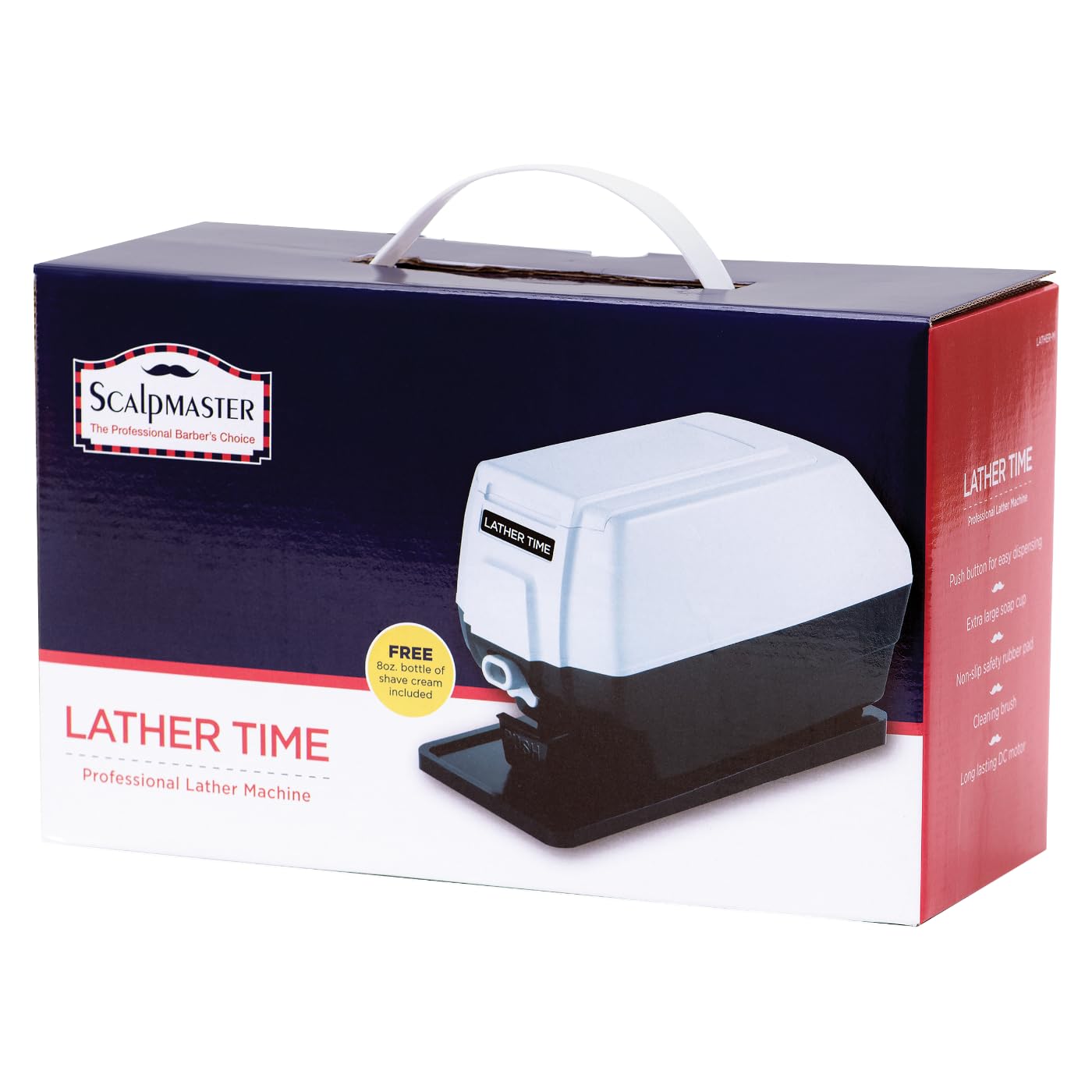 Scalpmaster Professional Hot Lather Machine with Extra Large Soap Cup, Push Button Dispensing, Quick Heating DC Motor, Non-Slip Safety Pad & 8 oz Shave Cream