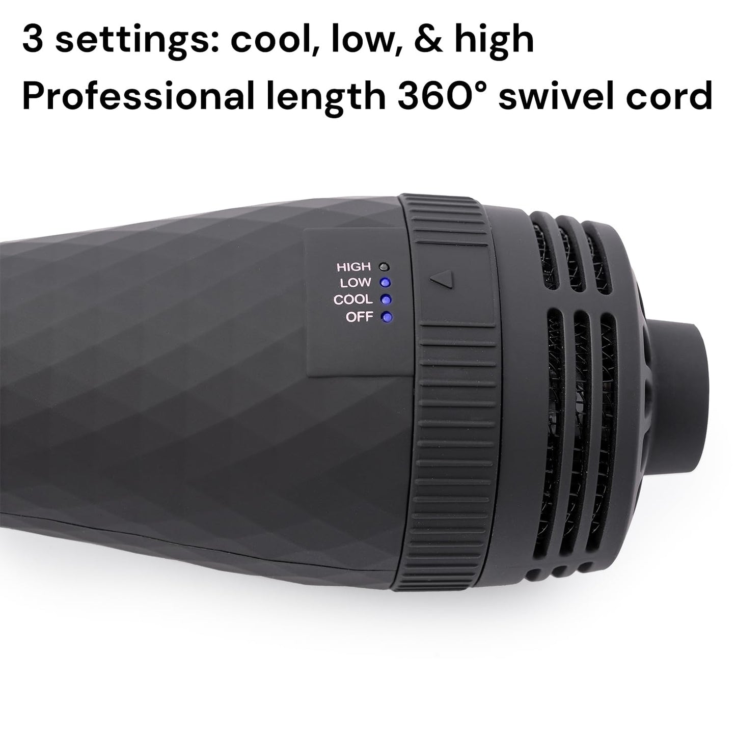 L'ANGE HAIR Le Volume 2-in-1 Titanium Blow Dryer Brush | Hot Air Brush in One with Oval Barrel | Hair Styler for Smooth, Frizz-Free Results for All Hair Types ((Black - 60mm))