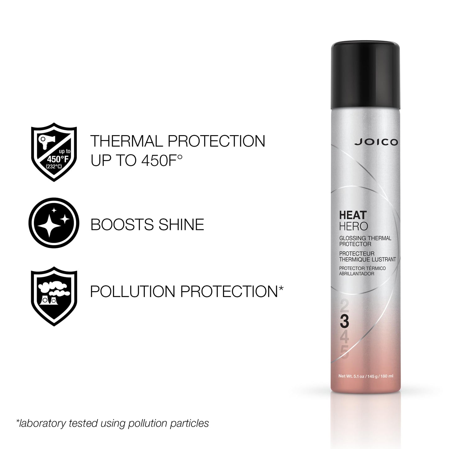 Joico Heat Hero Glossing Thermal Protector | For Most Hair Types | Thermal Heat & Humidity Protection | Reduce Split Ends | Boost Shine | Paraben & Sulfate Free | 145g | 5.1 oz