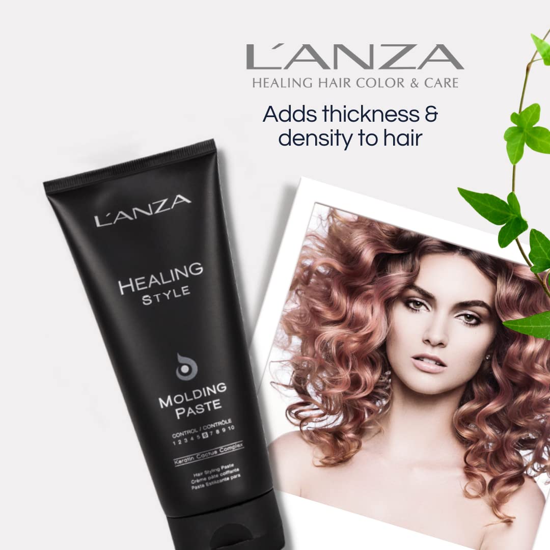 L'ANZA Healing Style Molding Hair Styling Paste with Medium Hold Effect, Nourishes and Refreshes Dry and Flaky Scalp While Styling, With Keratin and UV Rays Protection to Prevent Damage (5.9 Fl Oz)