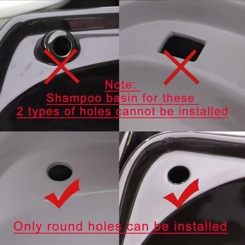 Hair Washing Equipment with Faucet for Baber Shop, Hair Salon Tools for Waterfall Outlet, Shampoo Bowl Accessories, Scalp Massag，Adjustable and Flexible, Black