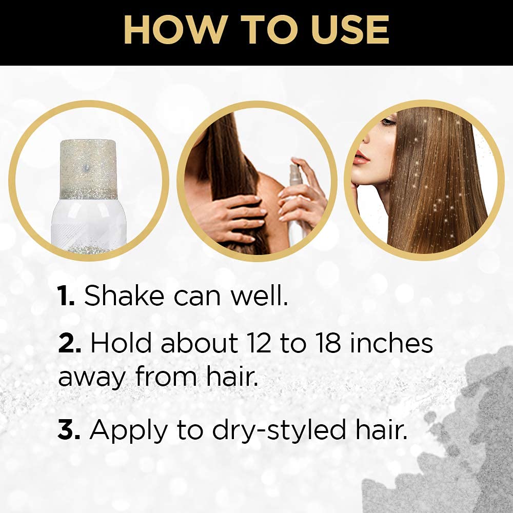 Punky Colour Temporary Hair and Body Glitter Spray, Gold/Silver – Glitters Hairspray, Adds Shimmery Glow, Hair Glitter for Kids, Women, Men, 3.5 oz