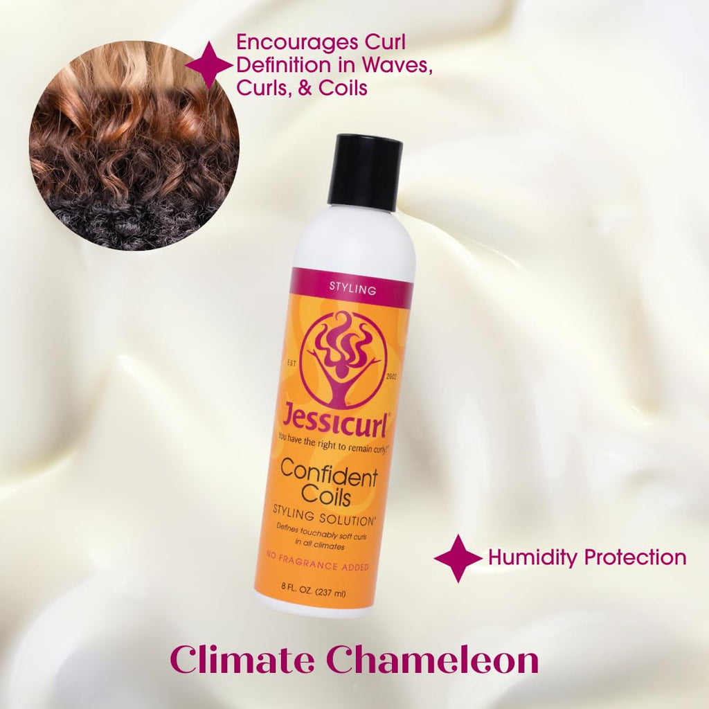 Jessicurl, Confident Coils Styling Solution, Citrus Lavender, 8 Fl oz. Curl Cream for Humidity Control and Frizz Control, Curly Hair Products, Styling Cream