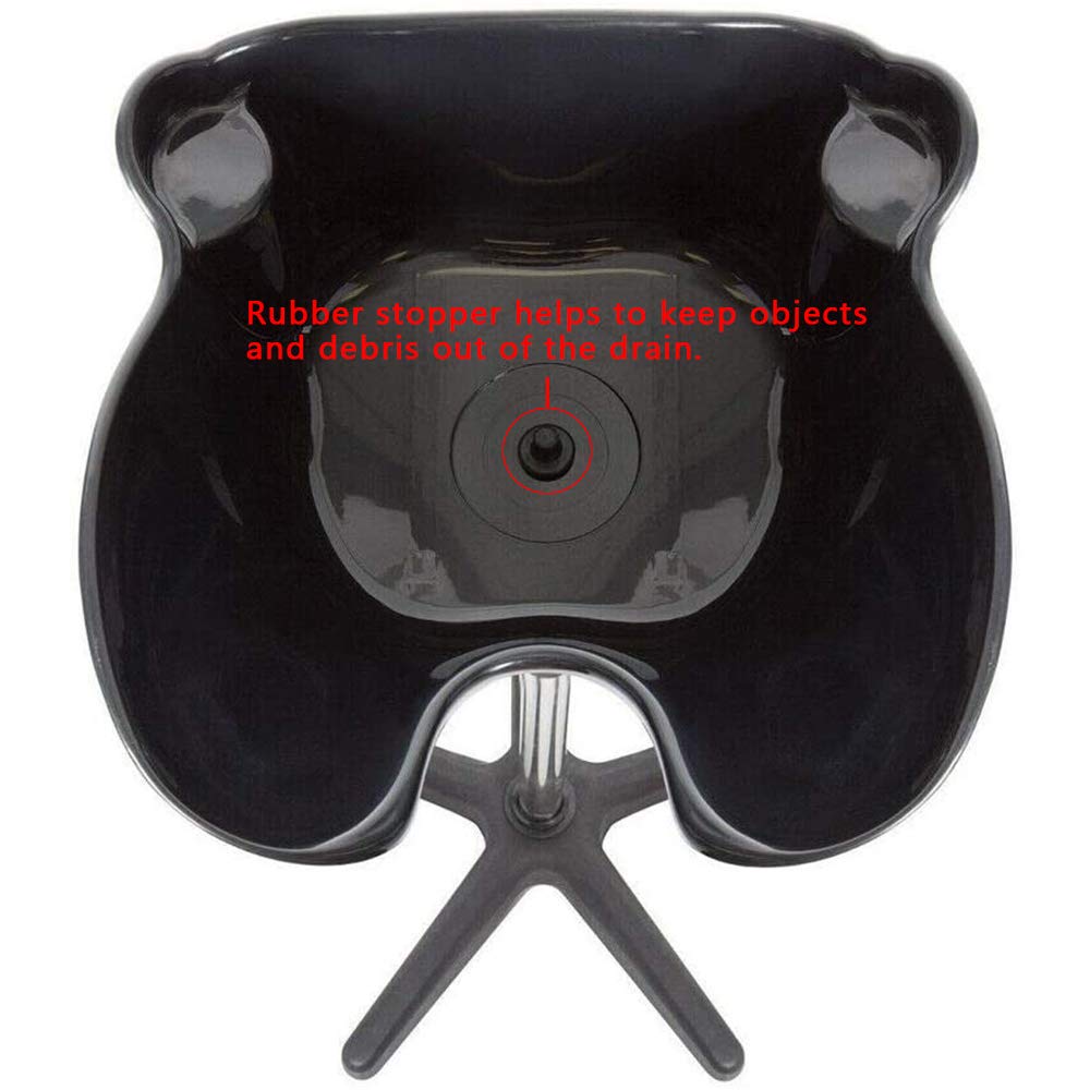 Shampoo Bowl Portable Salon Sink with Adjustable Height and Drain, Hair Washing Basin Salon Chair Barber Deep Bowl with Drain Hose