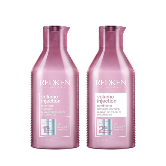 Coffret shampoing et après-shampoing Redken Volume Injection | Apporte volume, volume et volume aux cheveux plats | Fini doux et brillant | Sans parabène