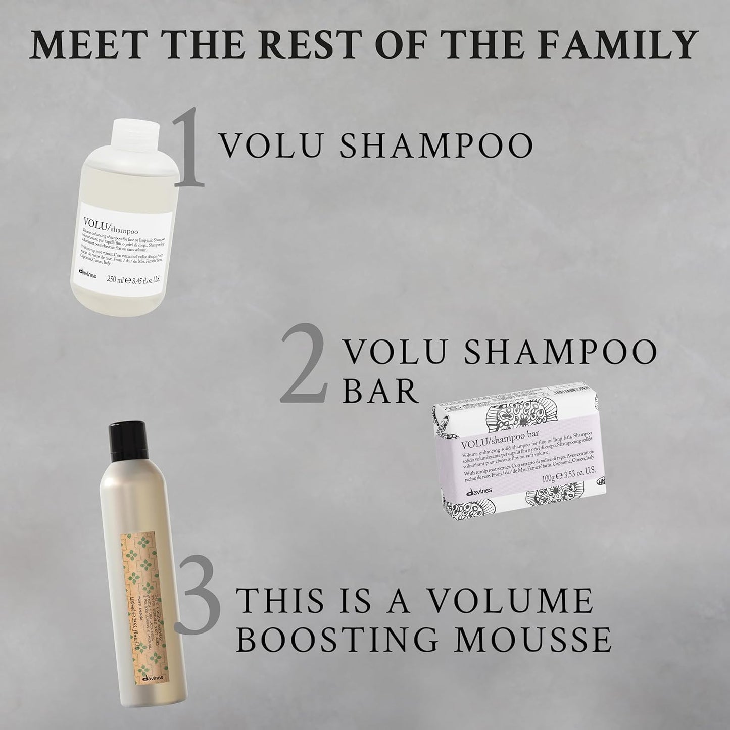 Davines VOLU Shampoo, Volumizing Gentle Cleansing Action for Fine or Limp Hair - Making it Soft and Light with a Lasting Boost of Body and Volume, Travel Size, 2.54 Fl Oz