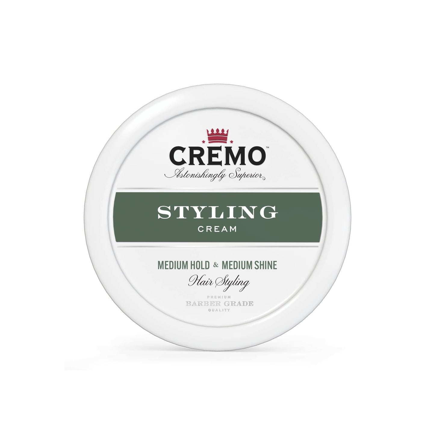 Cremo Hair Styling Cream, Barber Grade, Medium Hold, Medium Shine Hair Products, 4 Oz