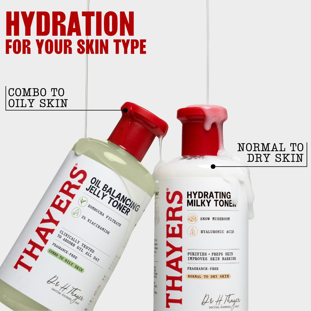 Thayers Oil Balancing and Cooling Jelly Toner, Pore Reducing Facial Toner That Mattifies and Hydrates, Skin Care for Combination to Oily Skin, 12 Fl Oz