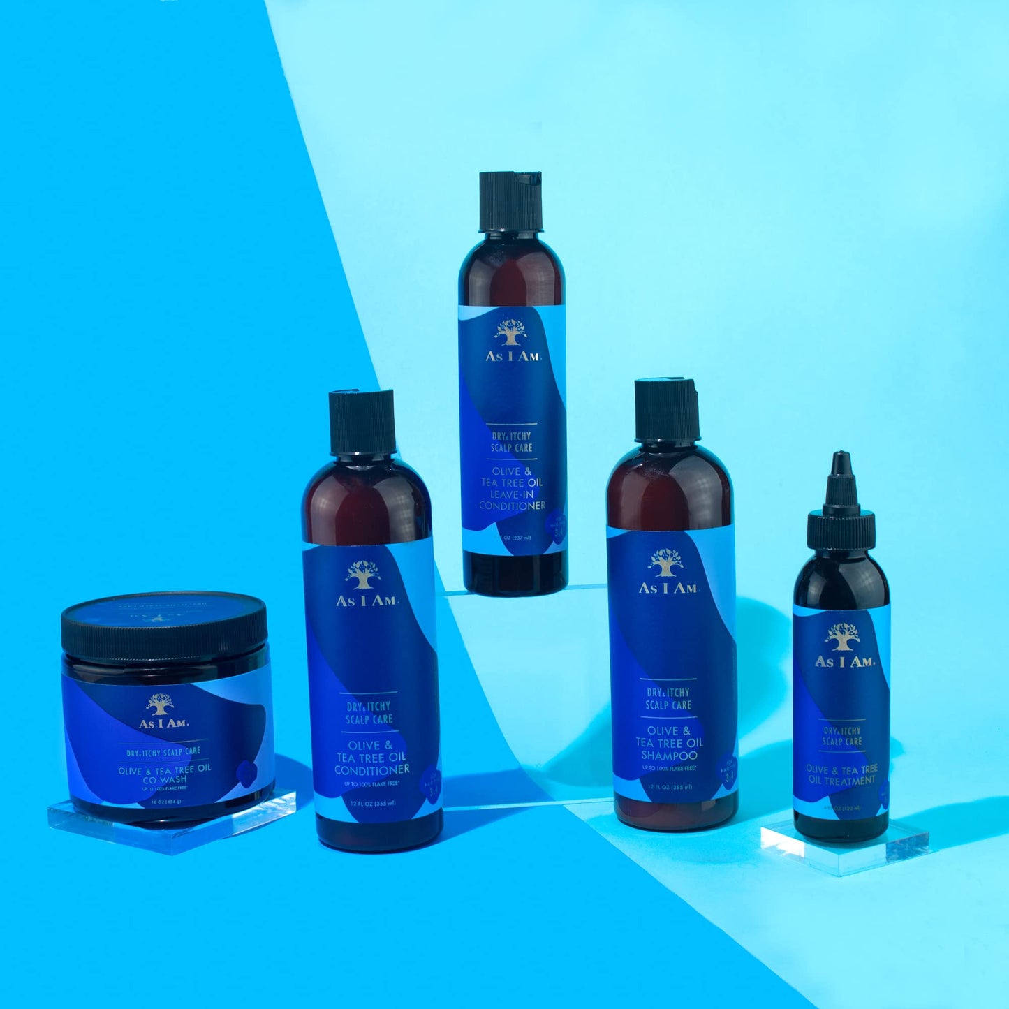 Deep Sky Blue As Am Dry & Itchy Scalp Care Cowash - 16 ounce - Enriched with Zinc Pyrithione, Olive Oil, and Tea Tree Oil - Fights Dandruff and Seborrheic Dermatitis, Blue (29782)