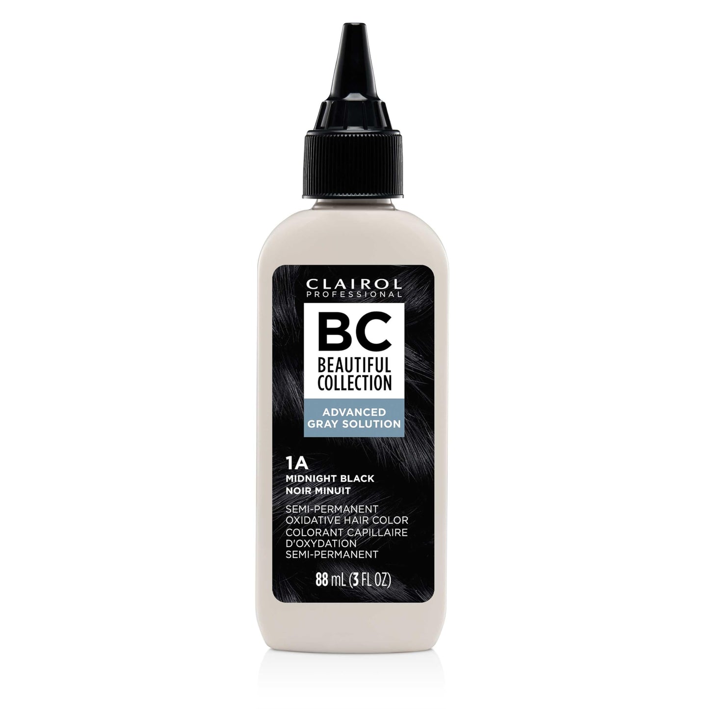 White Smoke Clairol Professional Beautiful Collection Advanced Gray Solutions, 1A Midnight Black, 3 oz. - Packaging May Vary