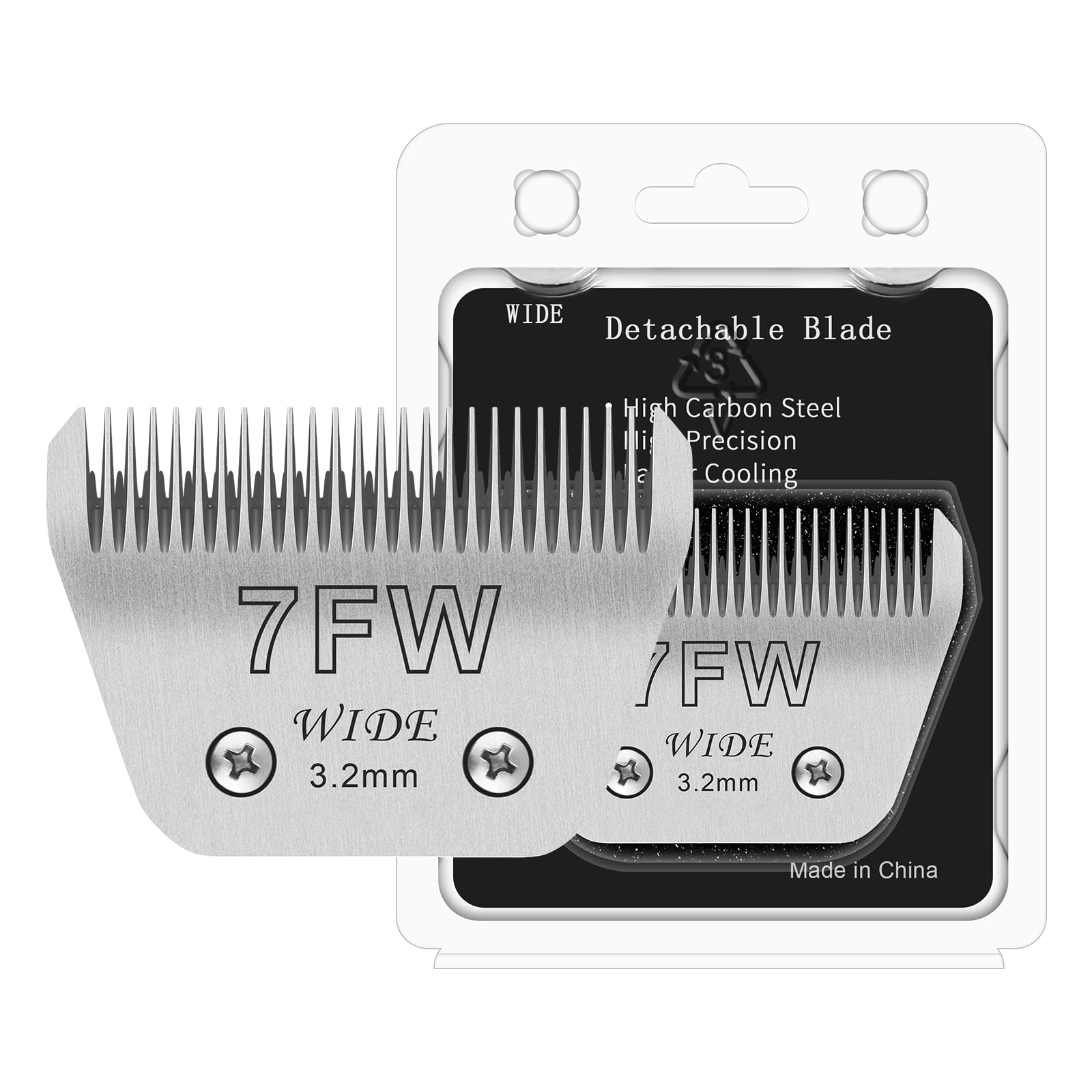 Newbulu 7FW Dog Grooming Wide Blade,Detachable Pet Dog Grooming Blades,Compatible with Andis,Oster A5,Wahl km10 Clippers.Cutting Length 1/8 in(3.2mm)
