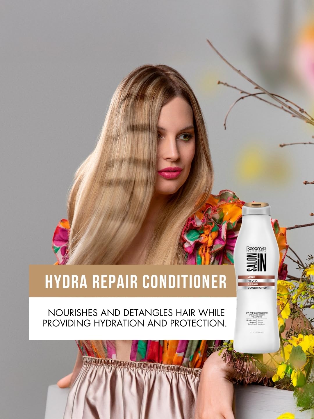 Salon In by Recamier | Hydra Repair Hair Conditioner | Moisturizing & Strengthening for Dry, Damaged Hair | 10.1.fl.oz / 300 ml