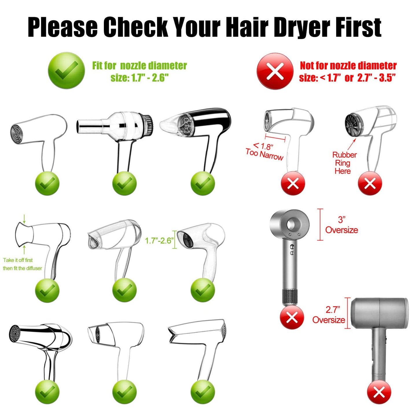 Hairizone Universal Hair Diffuser Adaptable for Blow Dryers with D-1.7-Inch to 2.6-Inch for Curly or Wavy Hair, Pink