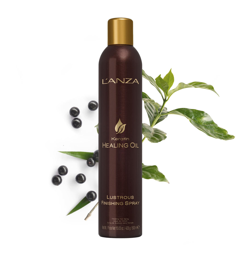 L'ANZA Keratin Healing Oil Sampler Hair Kit, Keratin Hair Oil Treatment with Travel Size Shampoo, Finishing Hair Spray & Rapid Bond Reconstructor Hair Care Kit in a Gift Box(1.7/2/0.68 Fl Oz)