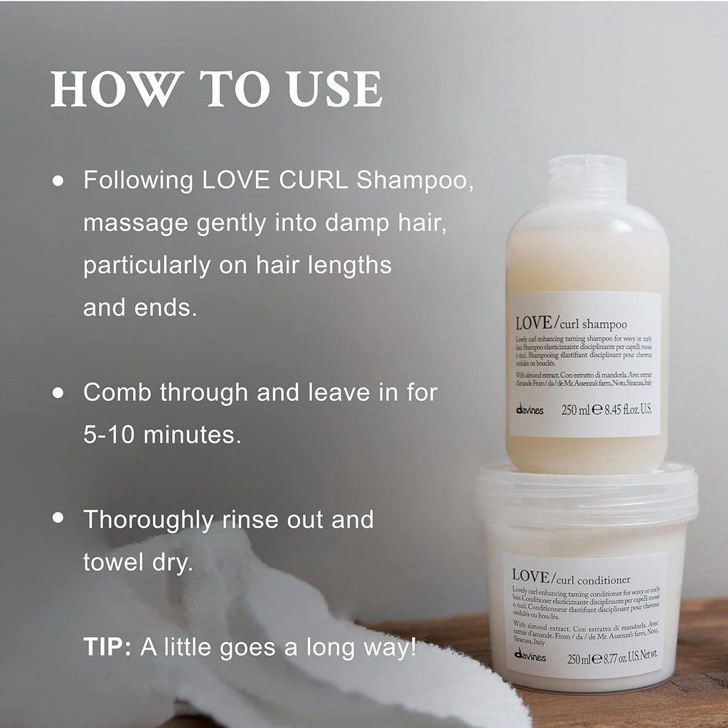 Davines LOVE Curl Conditioner with Curl Building Serum and Curl Shampoo