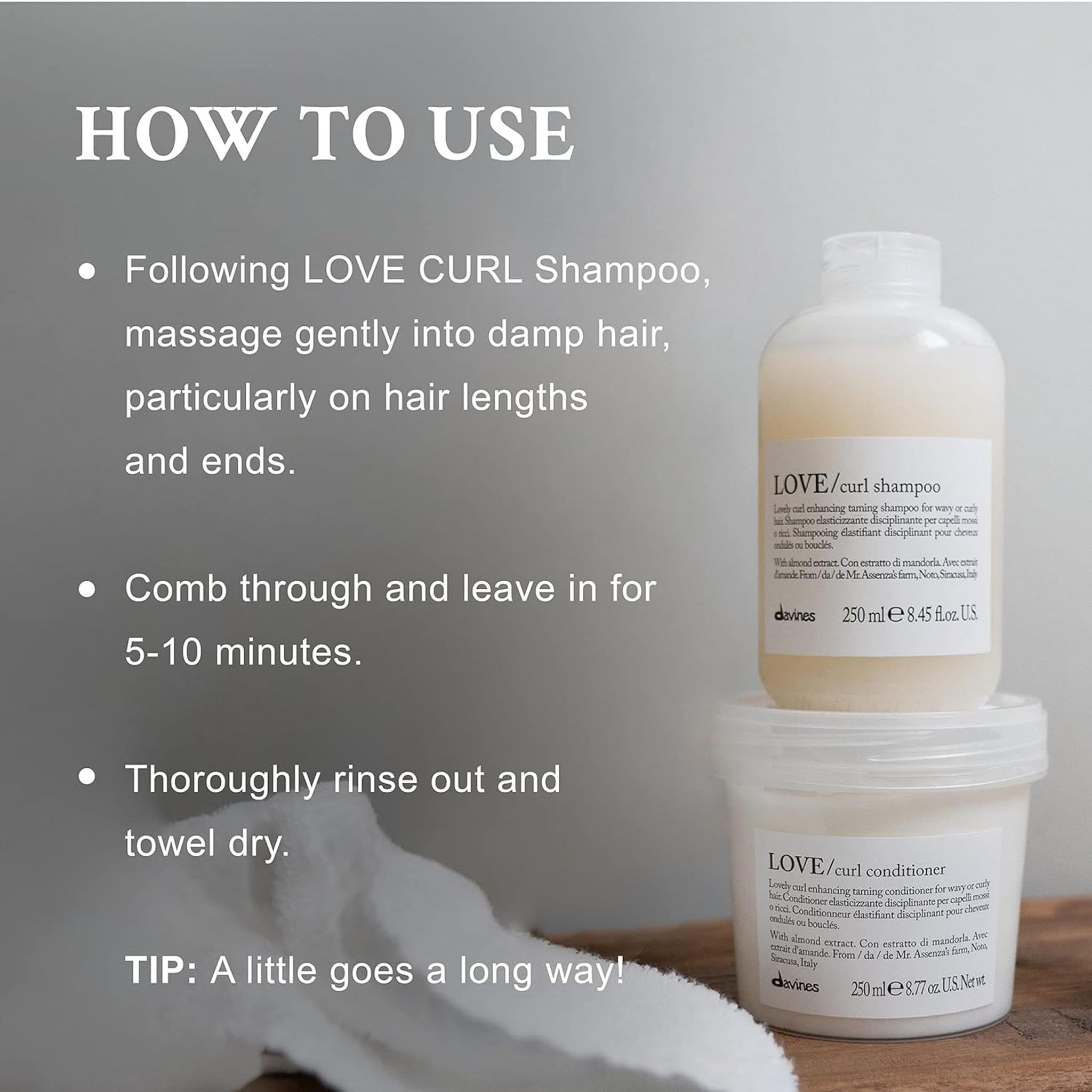 Davines LOVE Curl Conditioner with Curl Building Serum and Curl Shampoo