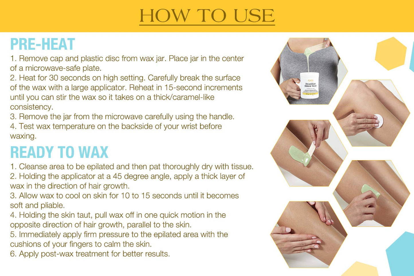 GiGi 巴西比基尼脱毛微波套装 - 适用于敏感肌肤、面部和身体脱毛的硬蜡，无需脱毛纸，简易家用脱毛套装