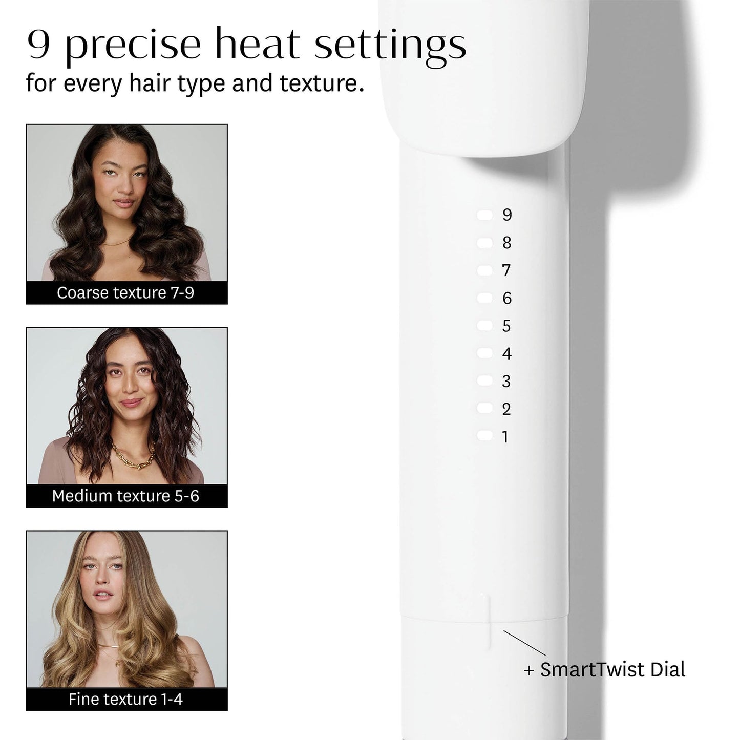 White Smoke T3 SinglePass Curl X Extra-Long Barrel Curling Iron with 9 Heat Settings and Ceramic Barrel for Fast Styling and Lasting Results on All Hair Types