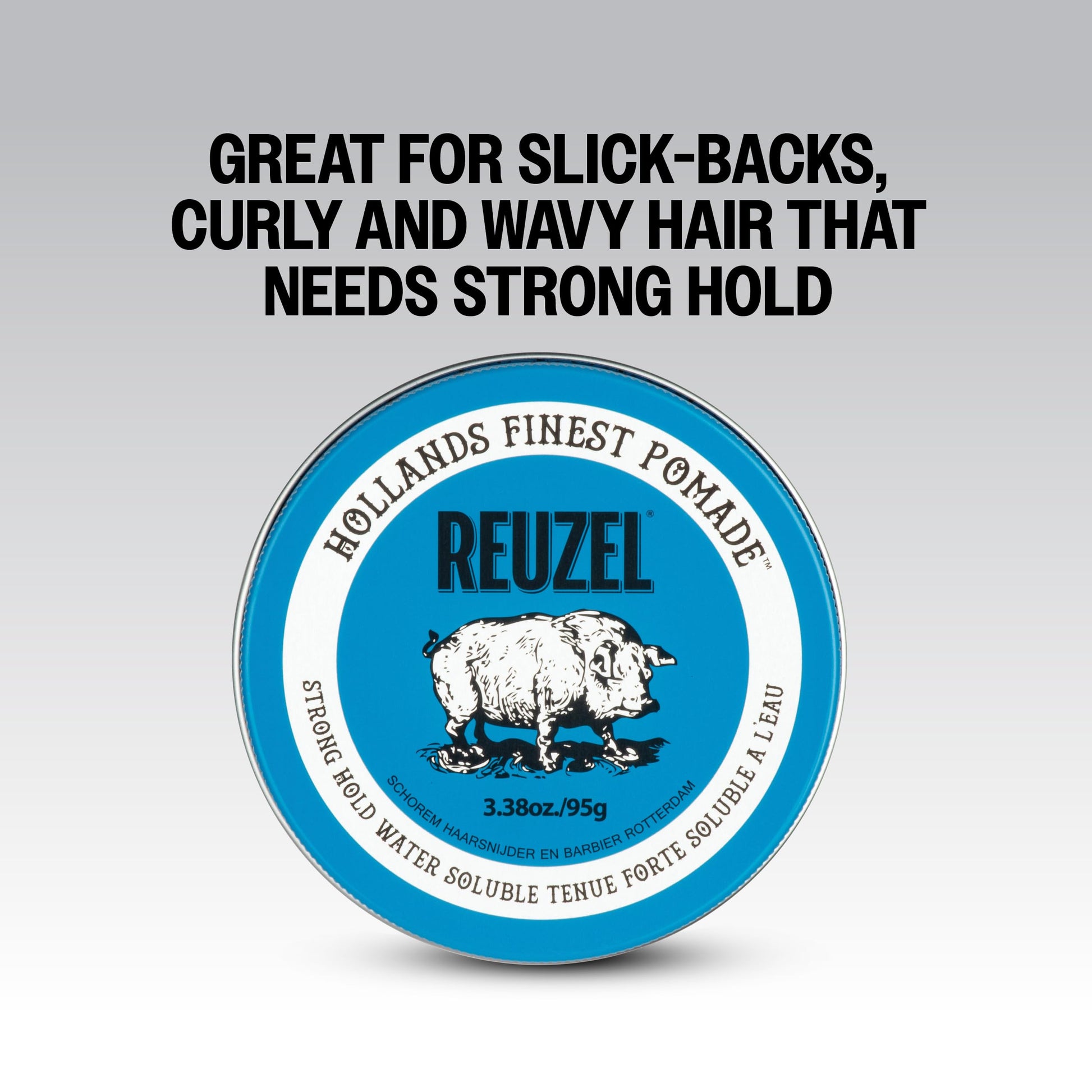 White Smoke REUZEL Blue Pomade, Strong All Day Hold, Water Soluble Styling, High Shine and Flake Free, Easy To Wash Out, For All Hair Types