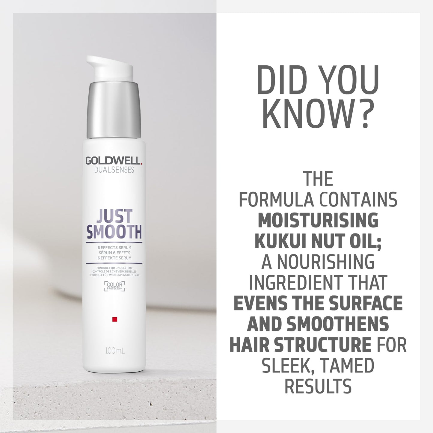 Goldwell Dualsenses Just Smooth Taming 抗毛躁控油六效精华，不含防腐剂，花香型，100ml