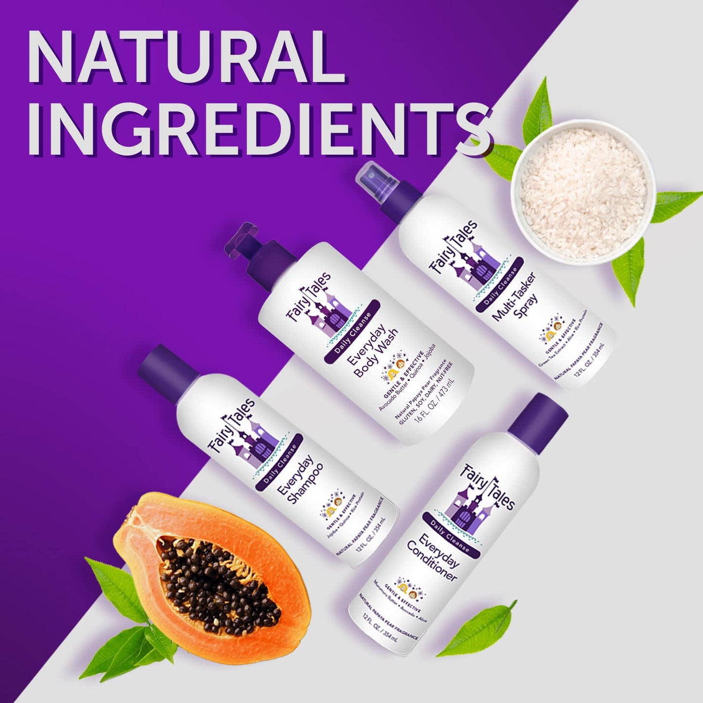 Fairy Tales Daily Cleanse Kids Body Wash, Everyday Body Wash for Kids and Toddler- Soap for Bath or Shower, No Harsh Chemicals or Toxins - 16oz