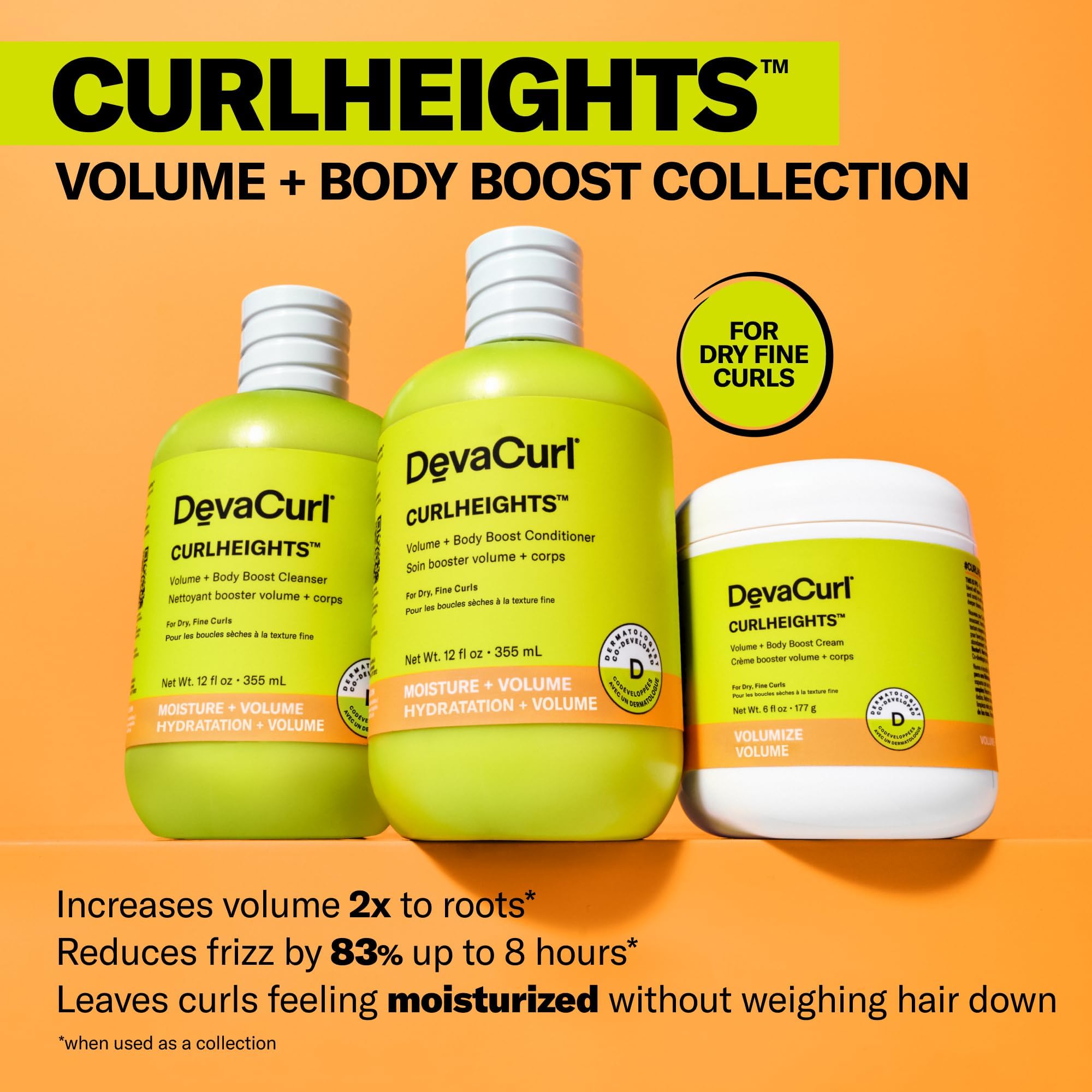 DevaCurl CurlHeights Volume + Body Boost Cream, 6 oz