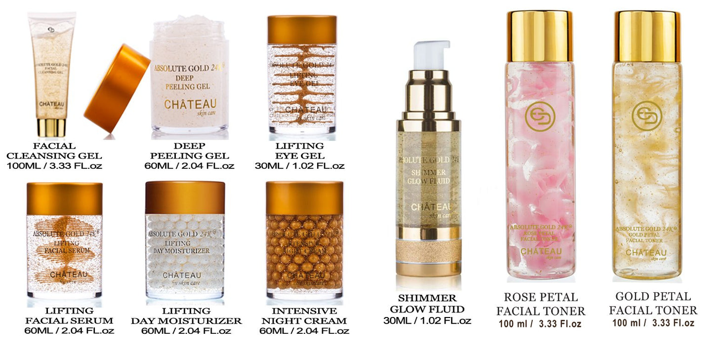 Absolute Gold 24K Gold Petal Facial Toner - 24 Karat Gold/Collagen. for All Skin Types. 3.33 Fl.oz - 100 ml.
