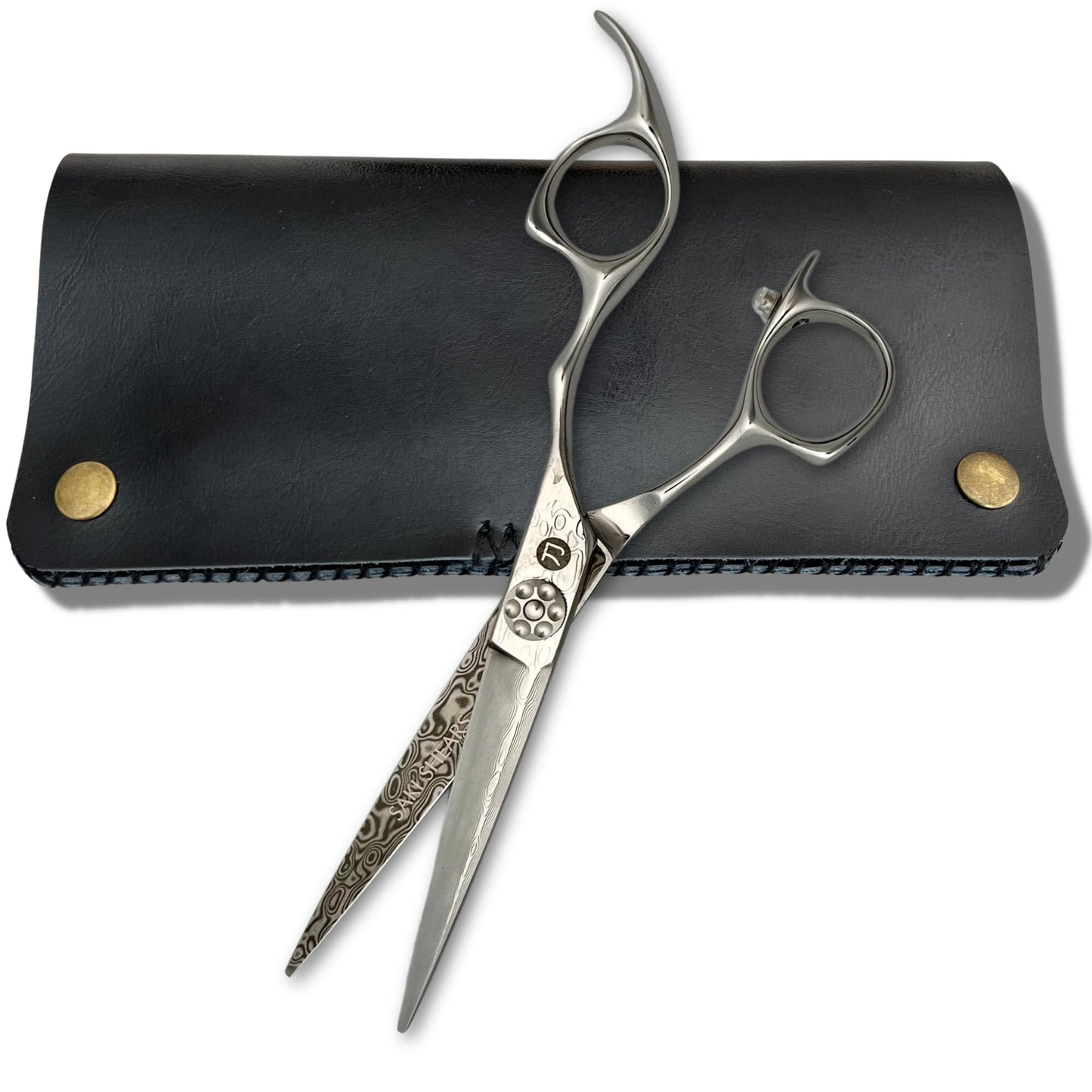 6 Inch Hair Cutting Shears Made From Damascus Steel - Saki Kanzen - For Professional Haircutting - Wet or Dry Hair