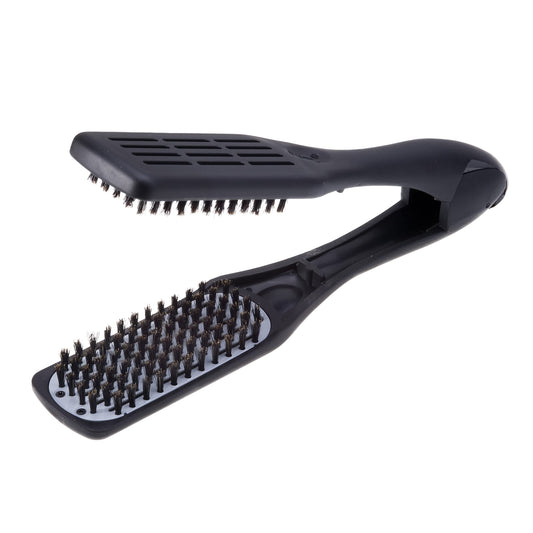 Denman D79 Thermoceramic Hair Straightening Brush - with Boar Bristles - For Wide, Wavy, Curly, Coily Hair – Black