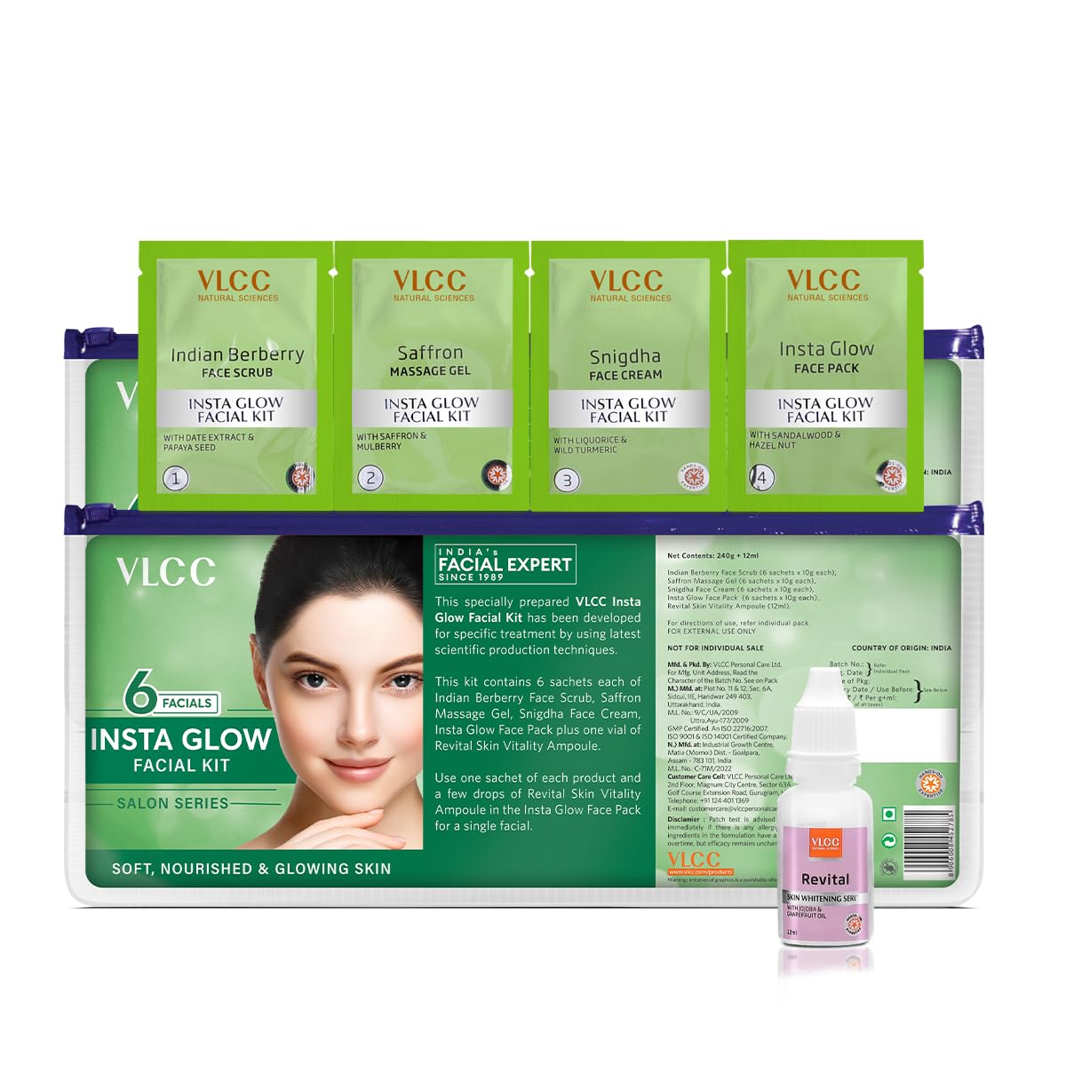 VLCC Salon Series Instaglow Facial Kit (6 Facials)(240gm+12ml)