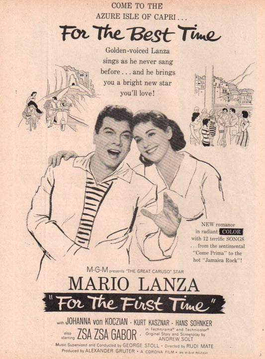 Mario Lanza Vintage ad original clipping magazine photo 1pg 8x10 #Q9185