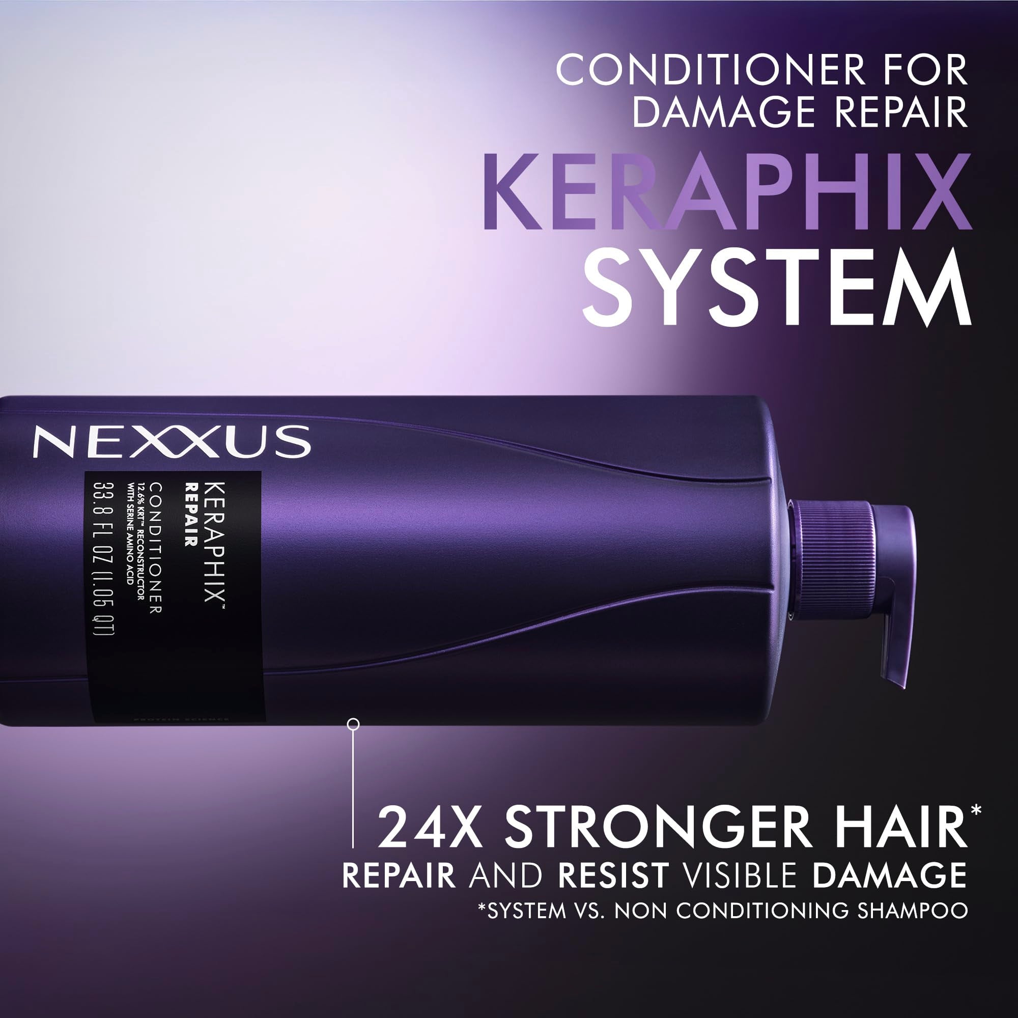 Nexxus KERAPHIX Conditioner Damage Repair for Damaged Hair Powered by KRT Keratin Resistance Therapy with Liquid Crystal Amino Acids 33.8 Fl oz