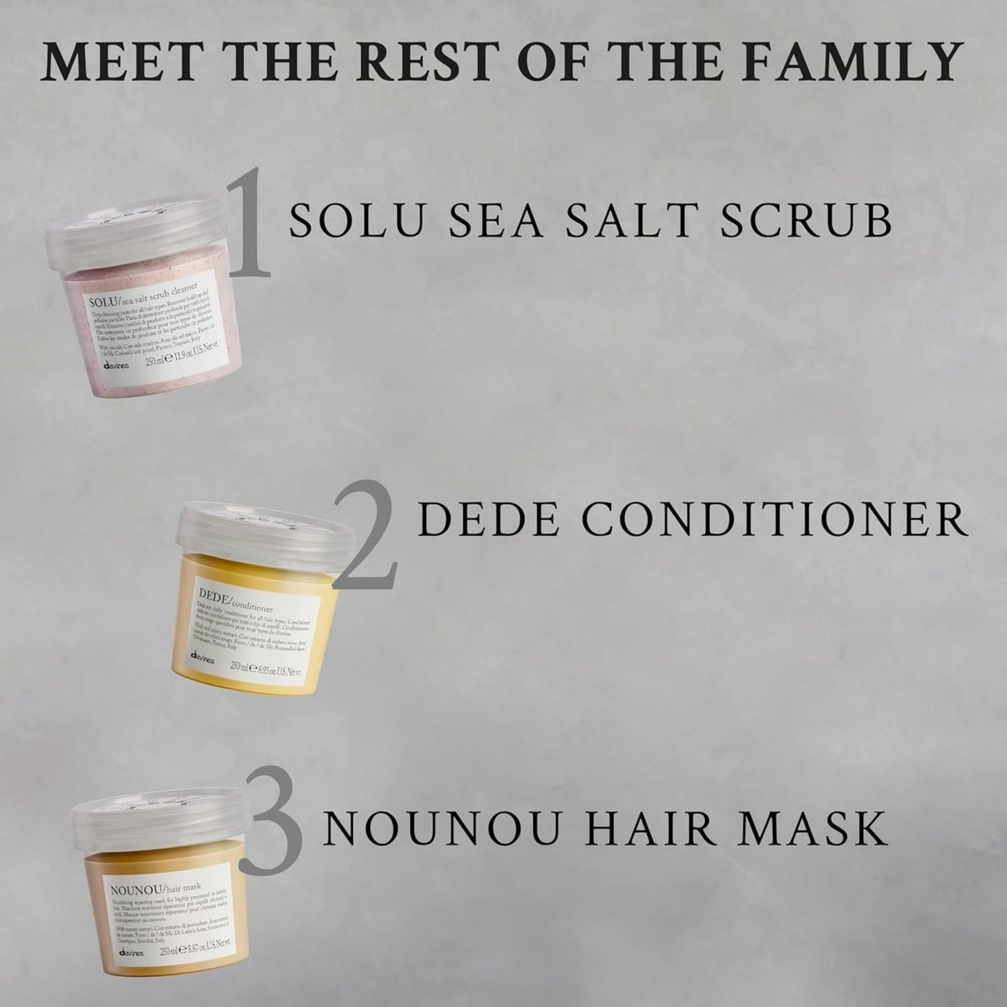 Gray Davines SOLU Shampoo, Deep Cleansing from Accumulation or Residues of Styling Products for Normal to Heavily-Styled Hair - Gives a Refreshed Scalp with Soft & Shiny Strands with Buckwheat, 8.45 Fl Oz