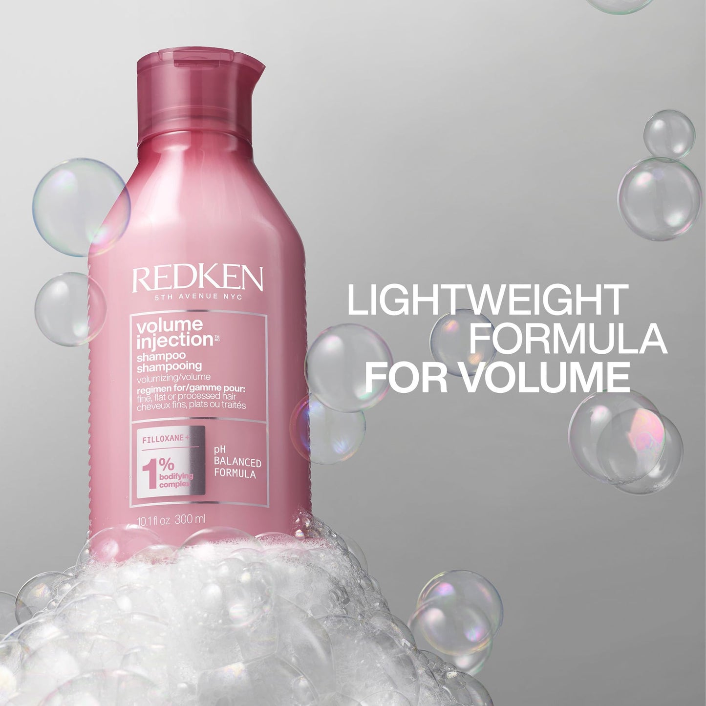 Redken Volume Injection Shampoo | Lightweight Volume Shampoo For Fine Hair | Adds Volume, Lift, and Body to Flat Hair | Soft, Shiny Finish | Paraben Free