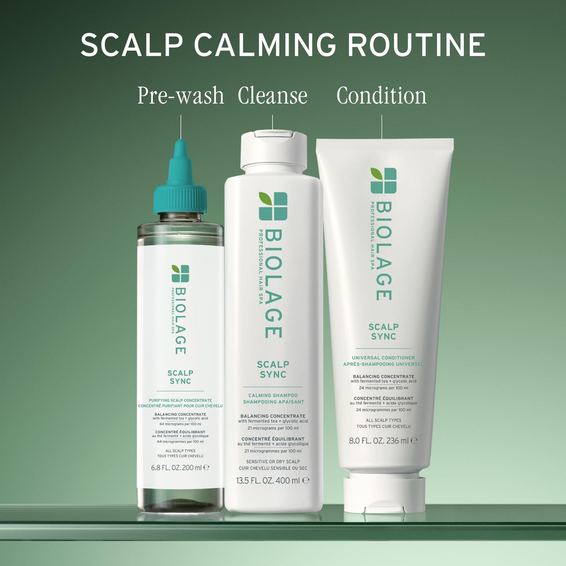 Dim Gray Biolage Scalp Sync Calming Shampoo - Gently Cleanses Dry & Sensitive Scalps, Hydrates & Soothes, Fermented Tea Blend & Glycolic Acid, Vegan & Paraben-Free