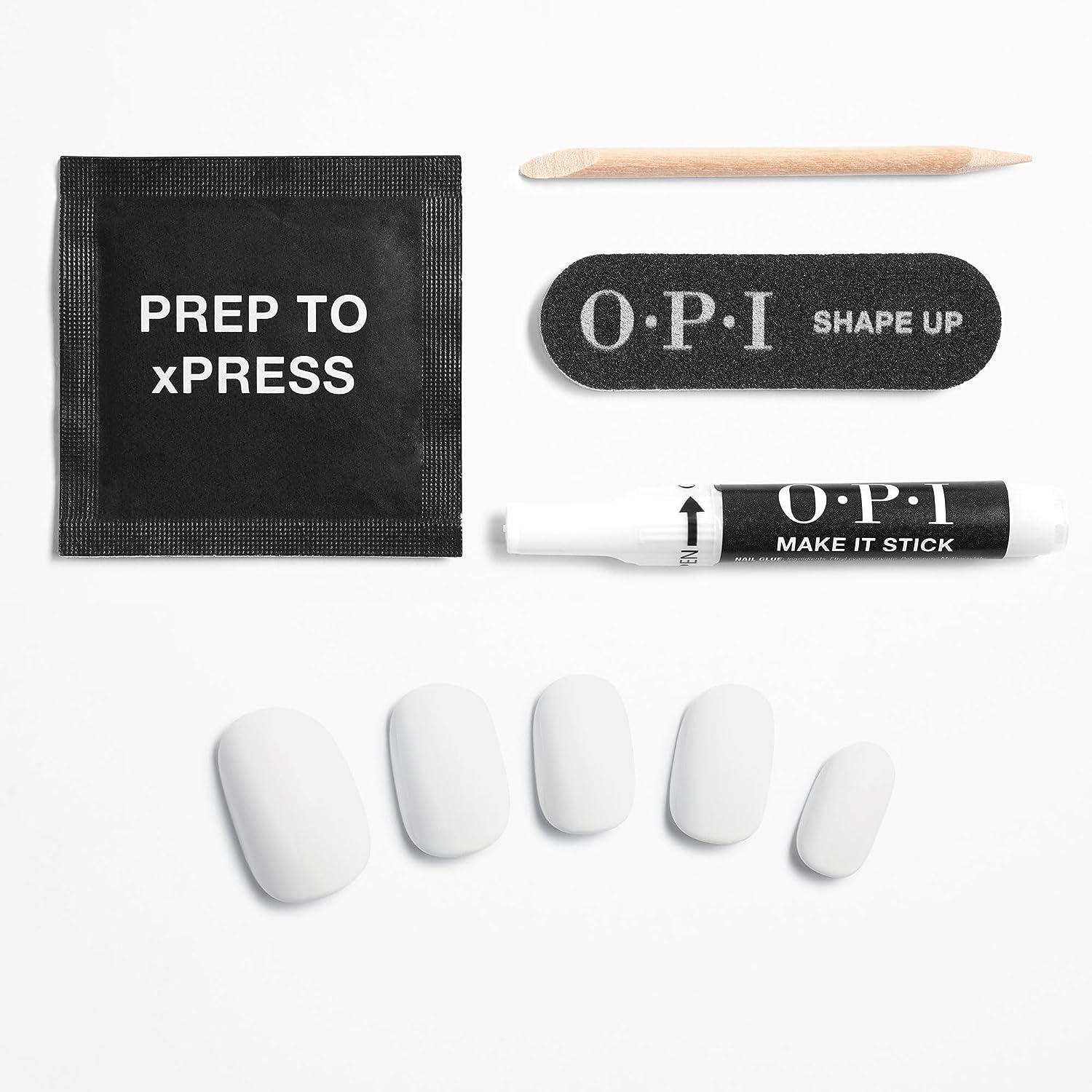 White Smoke Bundle of OPI xPress/On Press On Nails, With Nail Glue, Short White Nails, Funny Bunny + OPI Nail Envy, Nail Strengthening Treatment, Stronger Nails in 1 Week, Vegan Formula, 0.5 fl oz