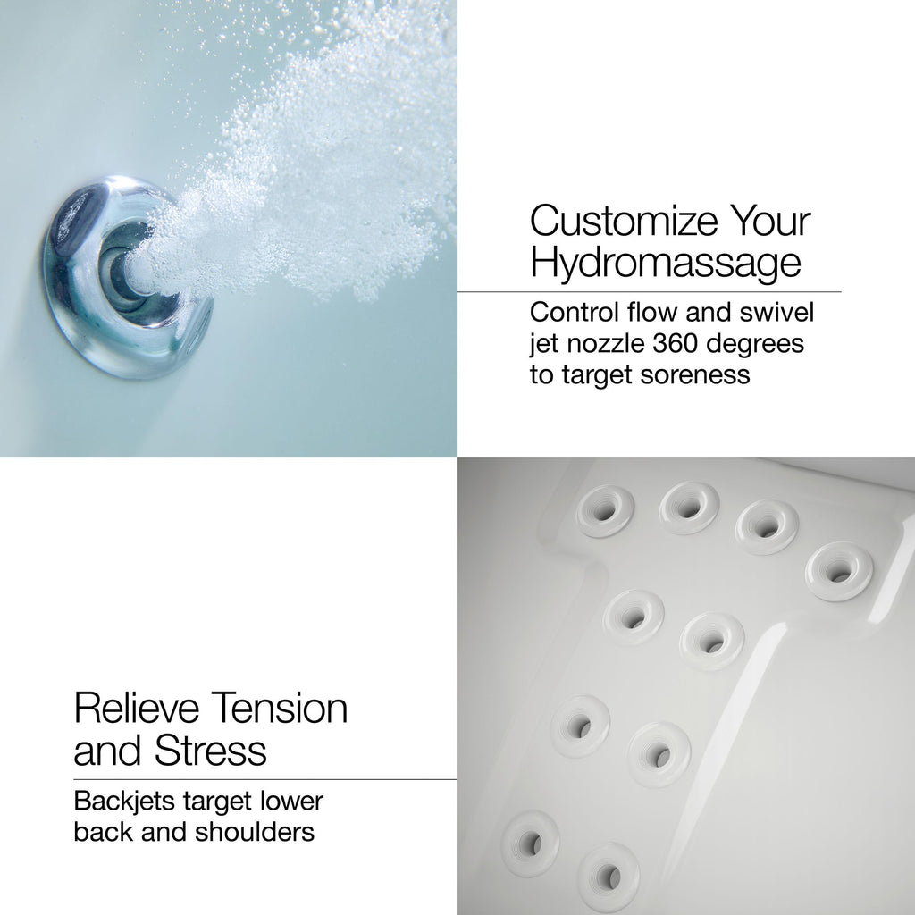 Kohler K-1122-HL-0 Archer 60"x32" alcove whirlpool with integral apron, left hand drain and heater, White