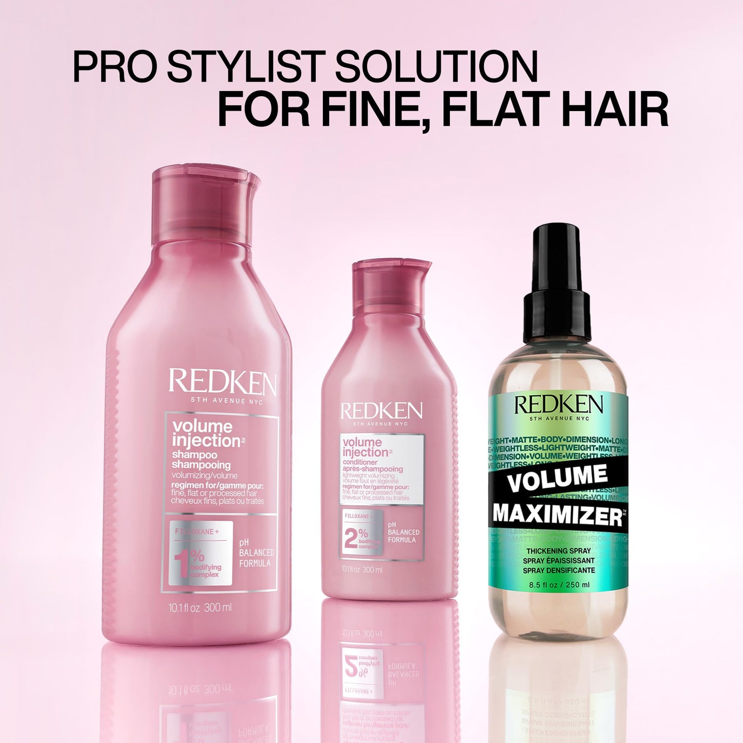 Après-shampoing Redken Volume Injection, après-shampoing léger pour cheveux fins, démêle et ajoute du volume et du corps aux cheveux plats, doux et brillant, sans parabène, 280 ml