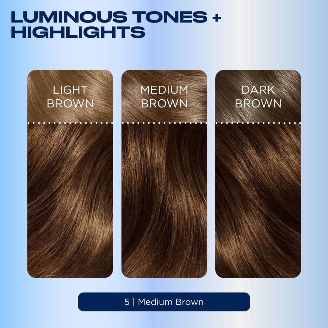 Clairol Nice'n Easy Permanent Hair Dye, 5 Medium Brown Hair Color, Pack of 1 - Packaging May Vary