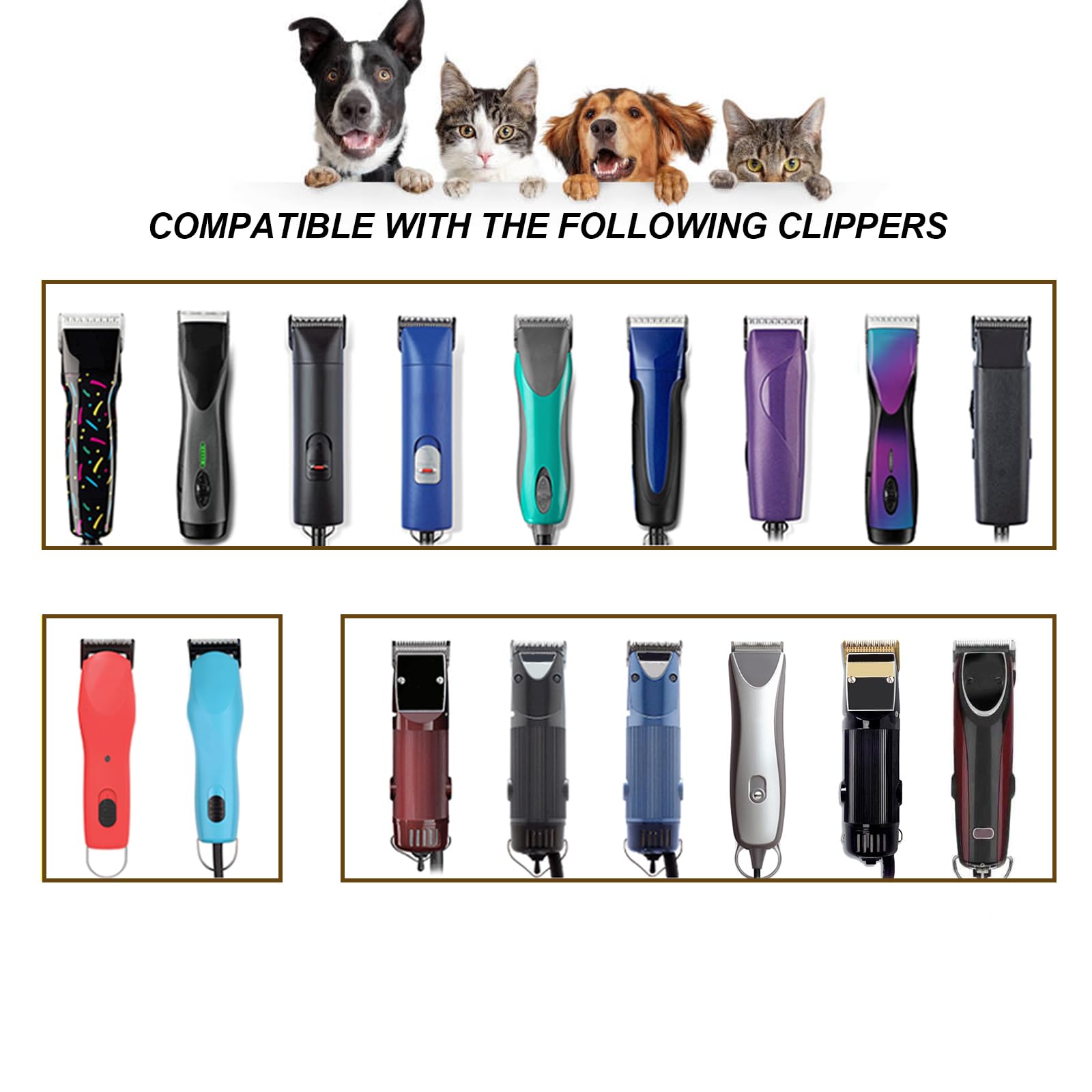 Filymosie 3 Pack 10W Wide Blades for Dog Grooming,Compatible with Andis,Oster A5,Wahl km10 Clippers,Cutting Length 1/16"
