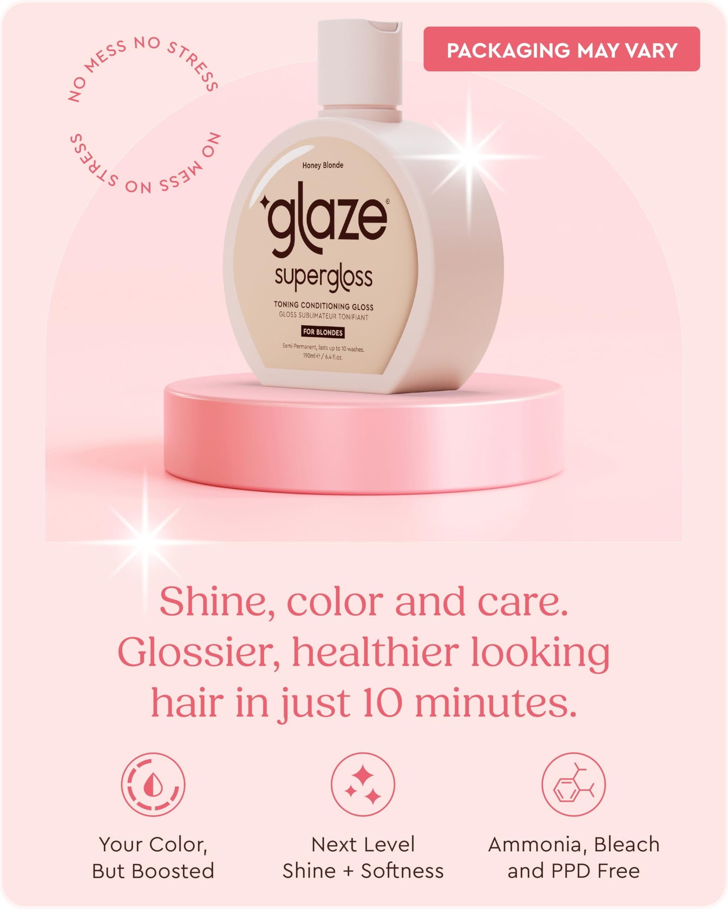 Misty Rose Glaze Supergloss Color Conditioning Gloss – Hydrating Semi-Permanent Color Hair Gloss & Shine Boost – Color Depositing Mask - Vegan, Cruelty-Free – 6.4 Fl Oz - Pearl Blonde - Purple Toner