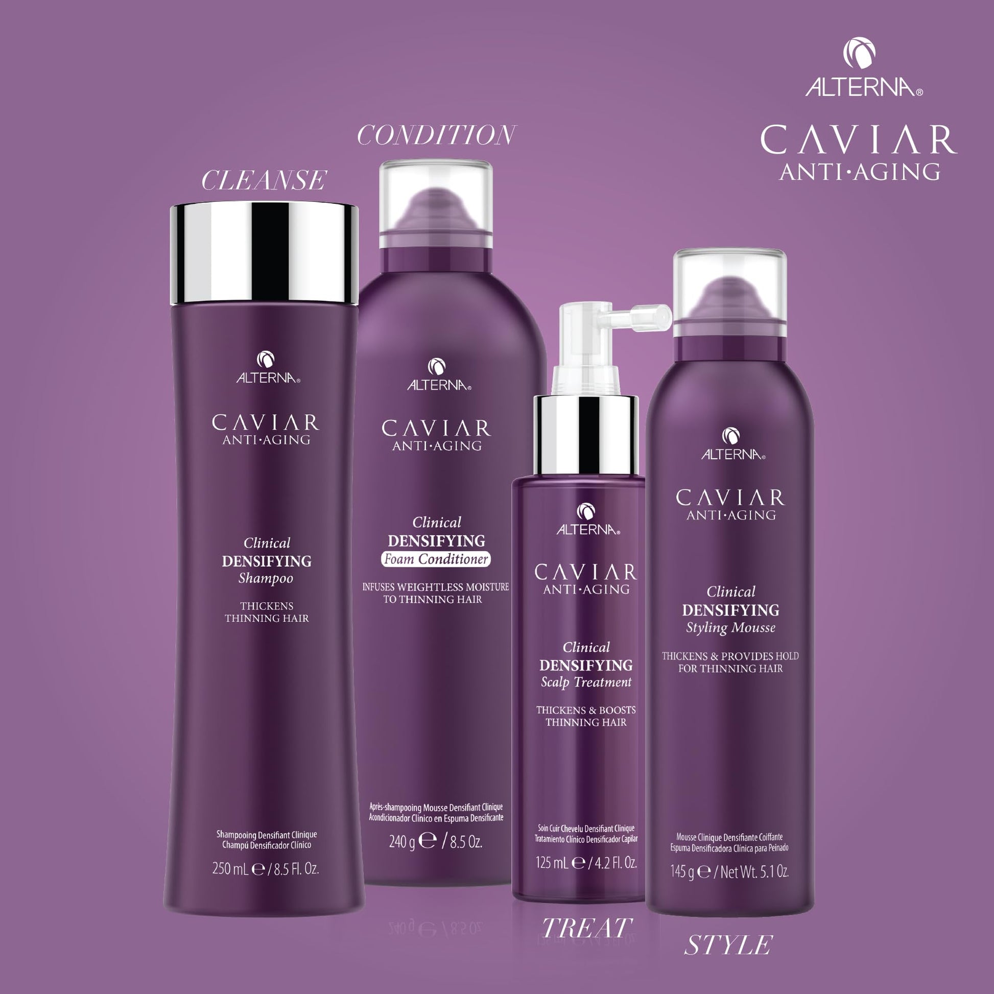 Dim Gray Alterna Caviar Anti-Aging Clinical Densifying Shampoo, 8.5 Fl Oz (Pack of 2)