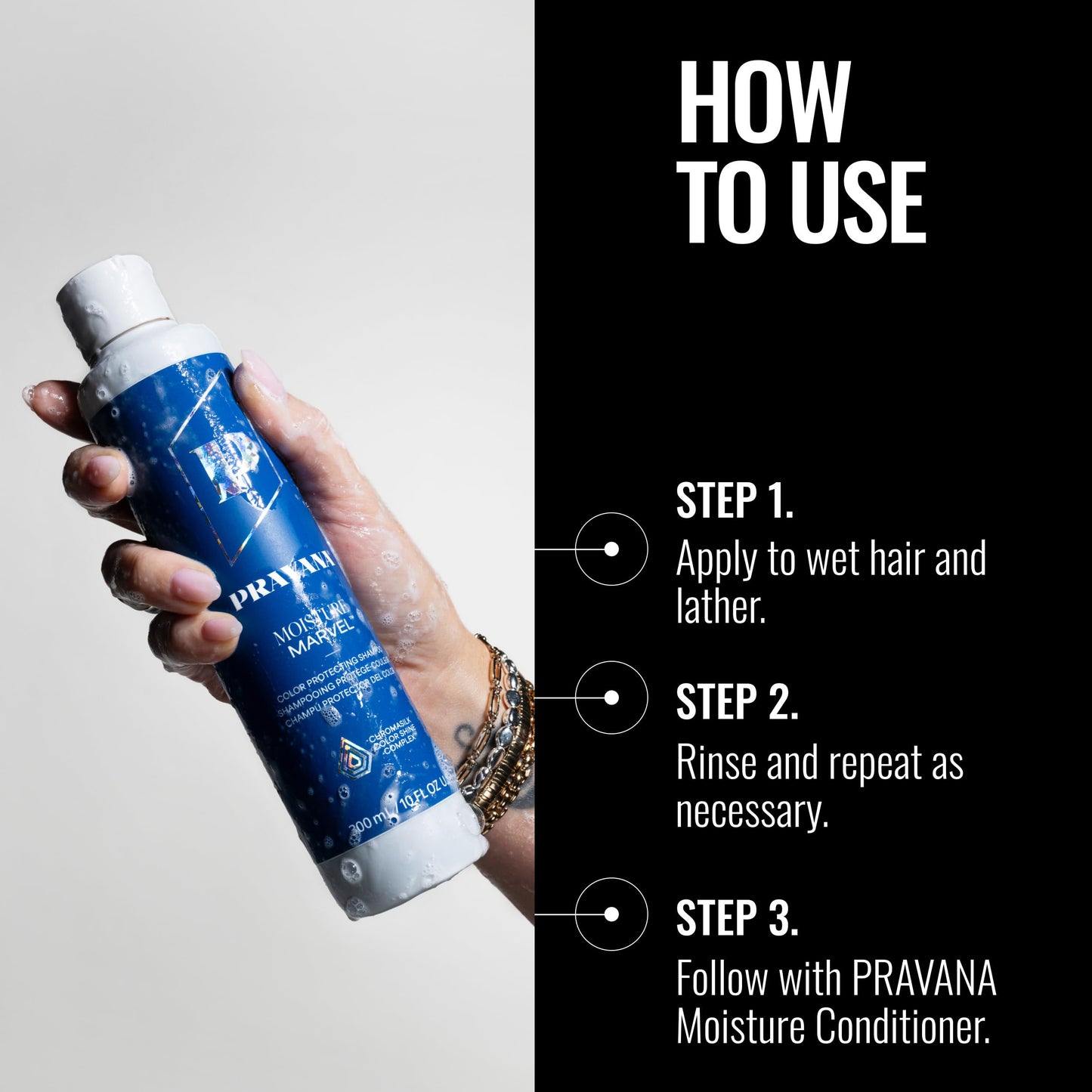 PRAVANA Moisture Marvel Shampoo and Conditioner Set | Hydrates, Moisturizes & Nourishes | For Dry, Color-Treated Hair | Chromasilk Enhances Shine & Protection | Paraben & Sulfate Free | 1.7 Fl Oz