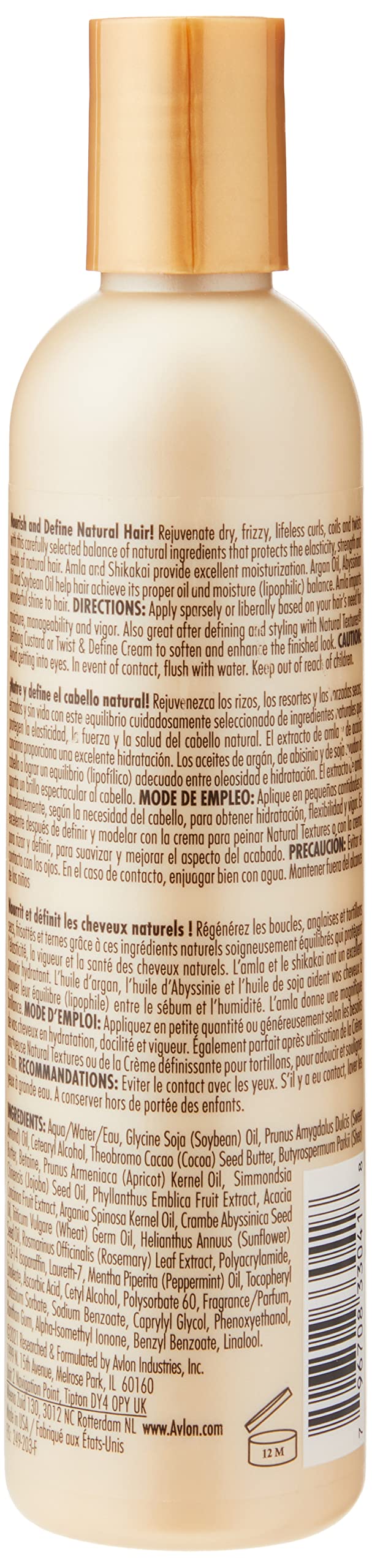 KeraCare Natural Textures Hair Milk 8 oz - With Shea Butter, Cocoa Butter, Jojoba, & Almond Oils - Amla & Shikakai Ayurvedic Botanicals - Nourish & Define Natural Curls