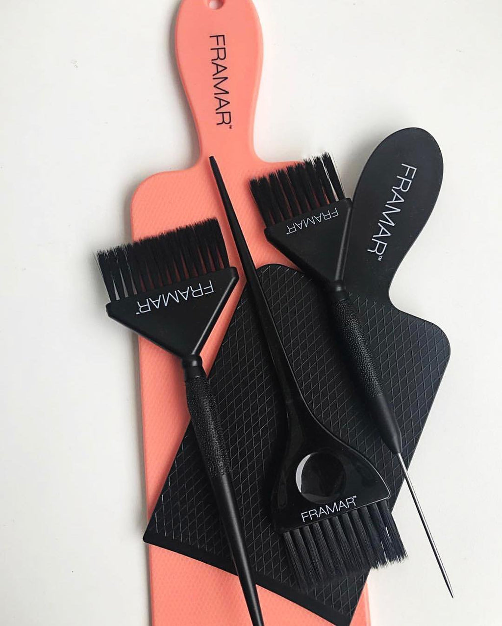 FRAMAR Balayage Board and Paddle Set - Long & Short Foil Board For Highlights, Highlighting Board, Textured Surface Improves Grip, Faster, Smoother Workflow, Curved for Closer-to-Head Use – 2 Pack