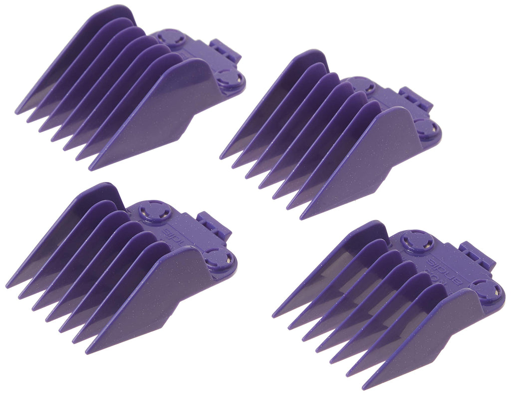 Andis 01415 Master Dual Magnet Large Comb Set - Crafted with High-Grade Metal, Contains 4 Different Size Combs - Providing a Comfortable & Snag-Free Experience - Purple