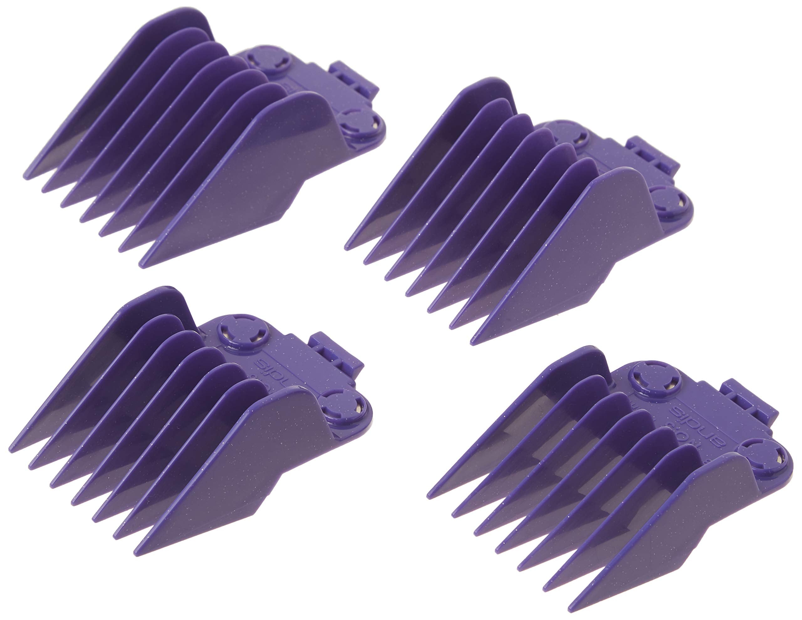Andis 01415 Master Dual Magnet Large Comb Set - Crafted with High-Grade Metal, Contains 4 Different Size Combs - Providing a Comfortable & Snag-Free Experience - Purple