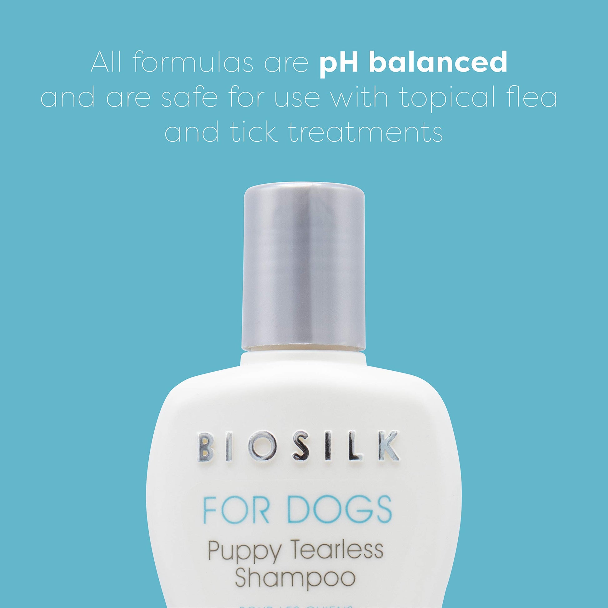 Medium Aquamarine BioSilk for Dogs Puppy Tearless Shampoo, Gentle Dog Wash with Silk Proteins, Paraben and Sulfate Free Formula Helps Clean and Condition Coats for Puppies and Dogs, 12 Fl Oz - 2 Pack