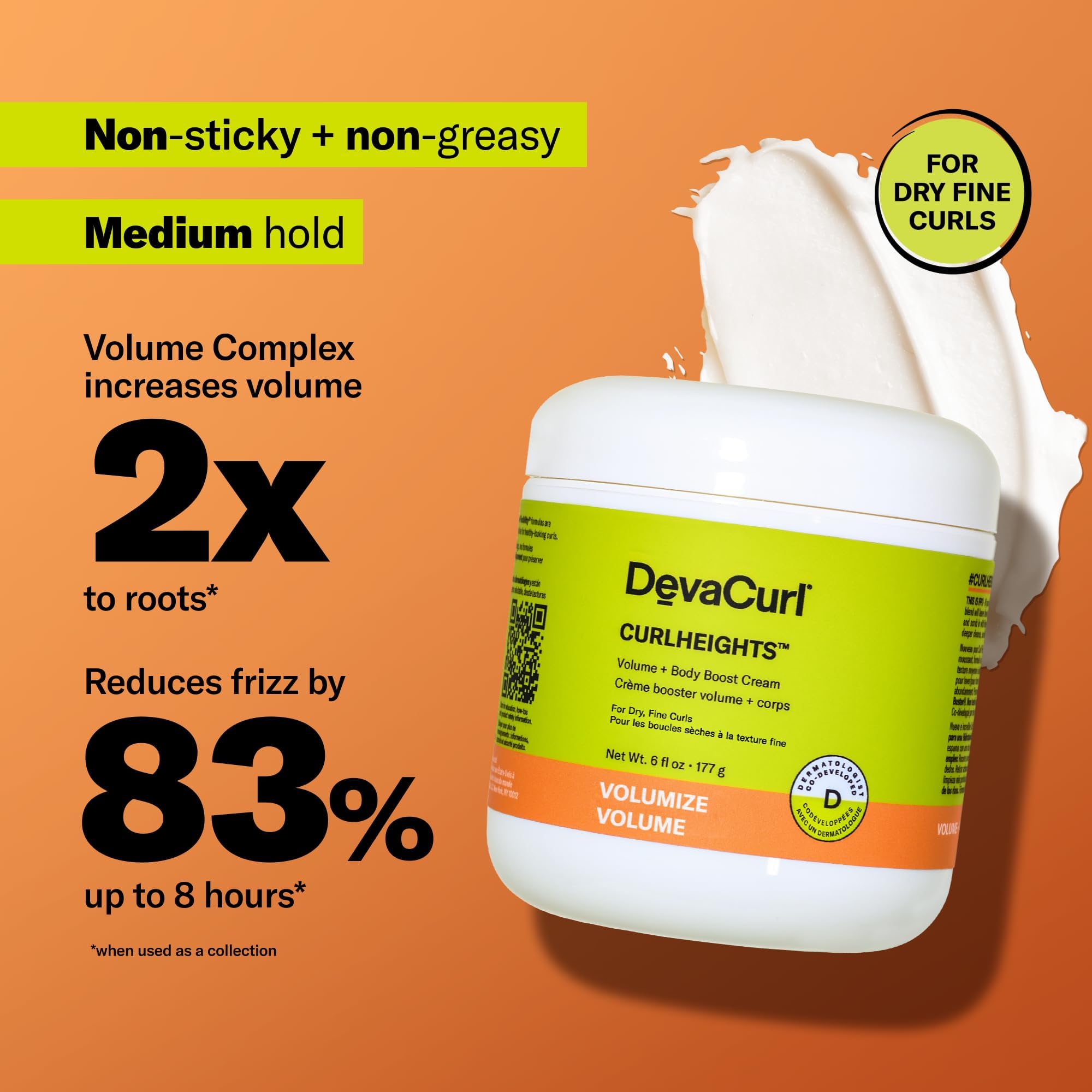 DevaCurl CurlHeights Volume + Body Boost Cream, 6 oz